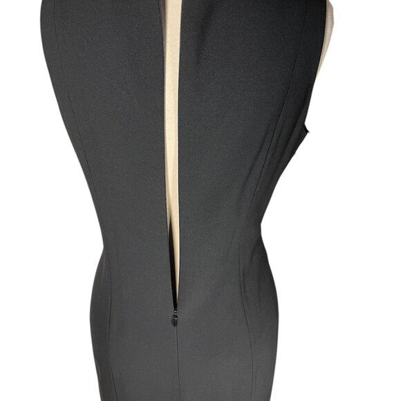 Ann Taylor Black Sleeveless Dress with Ruffle Neckline, Size 8P EUC - Picture 5 of 9